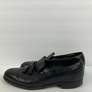 Vintage ET Wright Loafers Mens Size 10.5 C Black Leather Tassel Wingtip